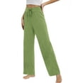 thumbnail image 7 of Womens High Waist Pajama Pants Sleepwear,Drawstring Elastic Waisted Pajamas Bottoms Comfy Solid Loungewear Sweatpants,Straight Leg Crinkled Pj Pants,S-XXL Green, 7 of 7