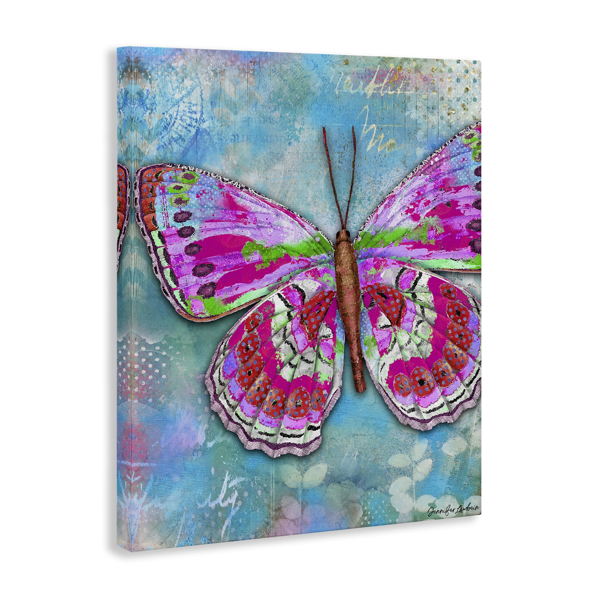 Stupell Industries Garden Party Butterfly Animals Painting Wrapped Canvas Art Print Wall Art, 36 x 48