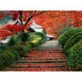 thumbnail image 2 of EREHome Toile Polyester 7x5ft Paysage d'Automne Temple Chinois Feuilles d'Érable Rouges Toile de Fond pour Photographie, 2 of 2