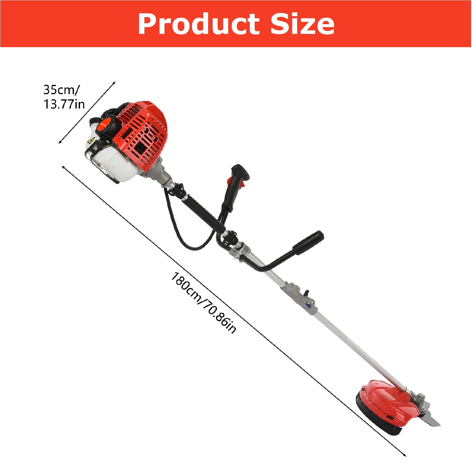 Aqmeifen 52CC Grass Trimmer 2-Cycle Cordless Gas String Trimmer & Edger 2 in 1 Weed Wacker Kit with Shoulder Strap (Red)