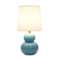 thumbnail image 3 of Mod Lighting and Decor Stacked Double Gourd Ceramic Table Lamp with Tapered Shade - 12.5" - Teal, 3 of 9