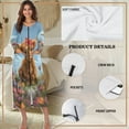 thumbnail image 6 of Xoenoiee Highland Cattle Butterfly Flower Print Women Zipper Robe Long Sleeves Loungewear Dress Full Length Sleepwear Pockets Housecoat Nightgown Long Bathrobe, Size S, 6 of 7