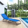 thumbnail image 2 of Outdoor Portable Pool Chair: 4 Reclining With Breathable Mesh - Dark Blue Folding Lounge For Patio, Beach, Yard, 2 of 2