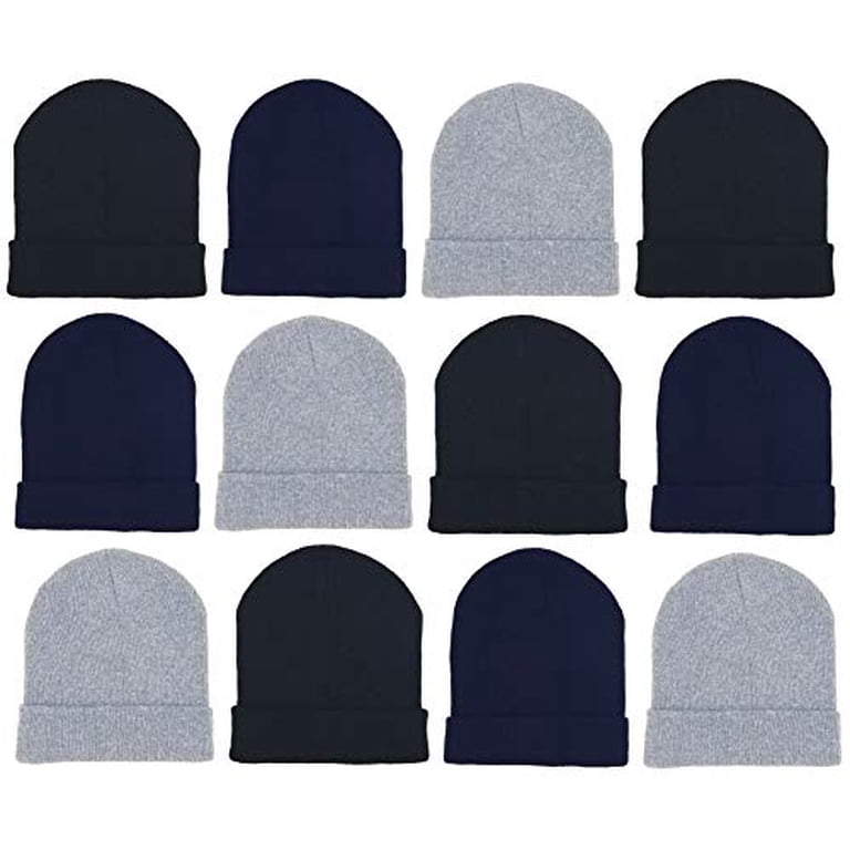 48 Pack Knit Beanies Hats Warm Cuffed Skull Cap Unisex Winter Beanie Lot Bulk 48 Pack Winter Beanies, Bulk Cold Weather Warm Knit Skull  main image 3