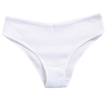 Bigersell Lace Underwear Clearance High Waist Underwear Women Bikini Panty Style P-42 Polyester Bikini Panties Plus Size Thongs Ladies Briefs High Waist Women s Panties White M