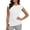 A385 White, variant on Womens Pleated Front Draped Blouse Boat Neck Cap Sleeve Elegant Formal Office Work Top Modern Slim Fit Asymmetric Hem Solid Color Fashionable Apparel Shirts