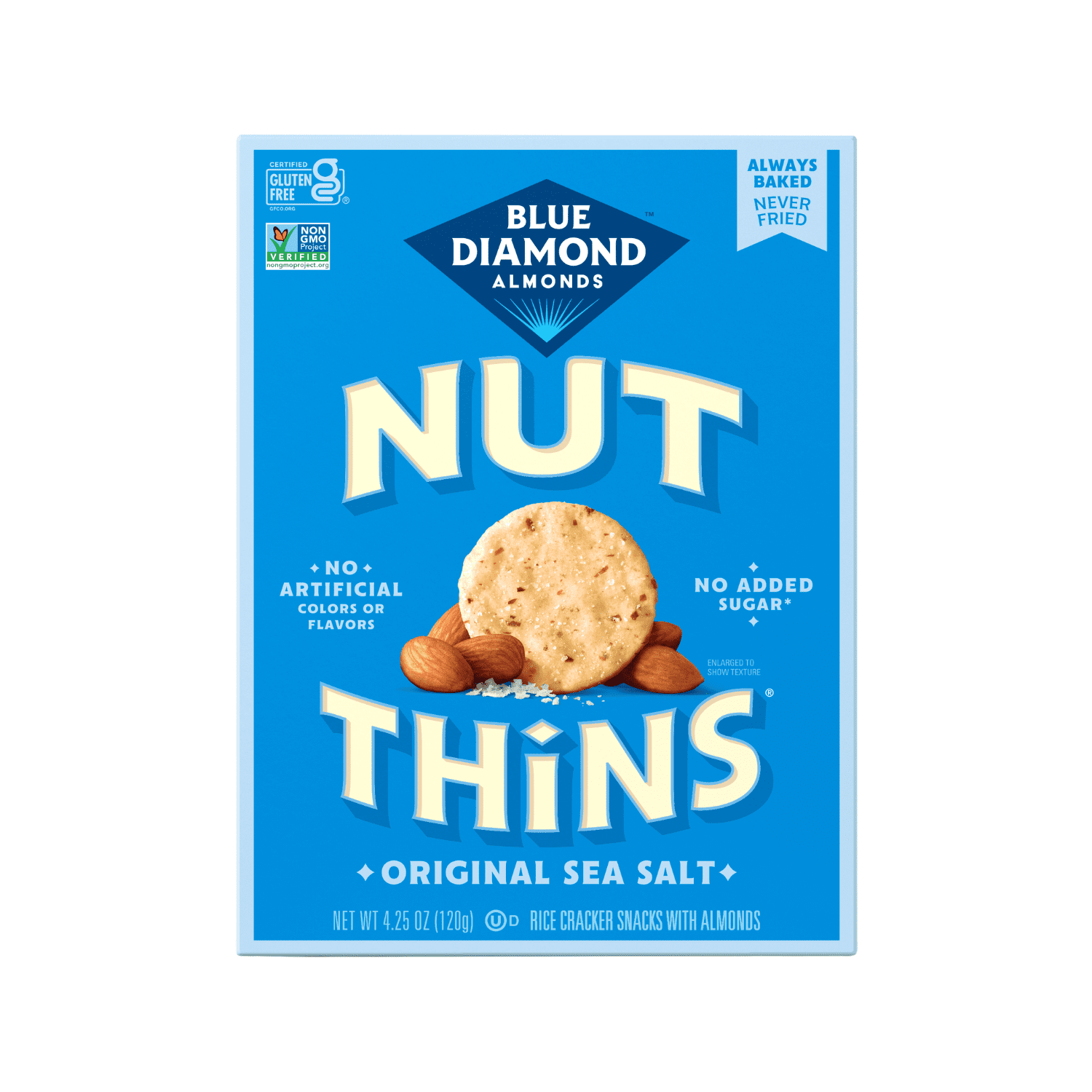 Blue Diamond Almonds, Gluten Free Almond Flavored Nut-Thins Snack Crackers, 4.25 oz. Box
