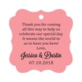 thumbnail image 1 of Darling Souvenir Custom Wedding Thank You Message Gift Tags Personalized Party Favor Hang Paper Tags-Peach & Pink-100 Tags, 1 of 1
