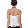 thumbnail image 4 of SAYFUT Women's Waist Training Overbust Corset Bustier Fashion Jacquard Pattern Lace Body Shaper White Size S-6XL, 4 of 7