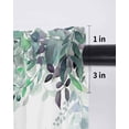 thumbnail image 6 of Teal Eucalyptus Leaves Tier Curtains 36 Inch Length,Sheer Curtains for Bedroom Living Room Window Watercolor Spring Botanical Rod Pocket Drapes Kitchen Curtains Small Half Window 27.5"x36" 2 Panels, 6 of 7