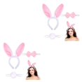 thumbnail image 2 of Wisewang 3pieces Plush Ears Headband For Performance And Parties Stable Fixation 3 Piece Set Bunny Hair 2Set, 2 of 6