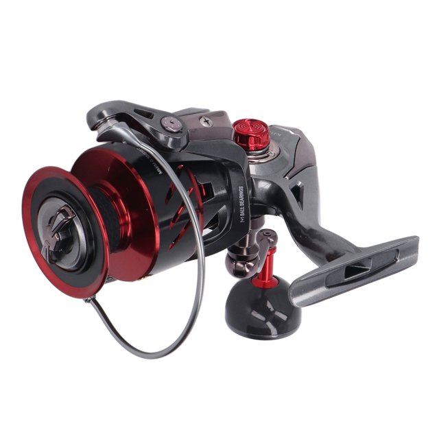 Nimomo Carrete Giratorio Basculante Plegable De Acero Inoxidable, Botón De Alivio De Presión De Metal, Diseño Humanizado, Accesorios De Pesca para Exteriores(KD7000)