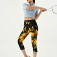 thumbnail image 6 of Womens High Waist Floral Printed Work Out Yoga Capri Pants Elastic Body-Shaping Yoga Pants Base Layer Pants, 6 of 7