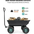 thumbnail image 2 of YSSOA Garden Dump Cart with Steel Frame, Heavy Duty Outdoor Wagon 10'' Rubber Tires, Black, 2 of 8