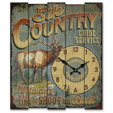 UPC 659356046387 product image for American Expedition Elk Country Guide Service Wall Clock | upcitemdb.com