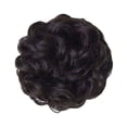 thumbnail image 2 of Extensions de Cheveux Ondulés et Bouclés, Chignons en Forme de Beignet, Postiche Synthétique en Forme de Queue de Cheval, Chouchous pour Femmes, Toupie Marron, 2 of 2