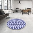 thumbnail image 3 of Ahgly Company Indoor Round Patterned Slate Blue Area Rugs, 8' Round, 3 of 6