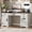 Rustic White, variant on 58" Farmhouse Executive Desk with 4 Drawers & Charging Station, Office Computer Desk with File Drawer, Rustic Wooden Study Desk Workstation for Home Office