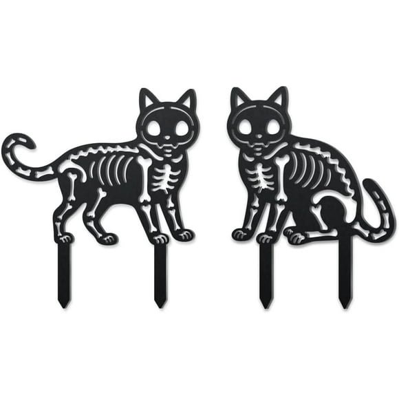 2 Packs Piquets de Jardin pour Chat Silhouette de Chat Noir Piquets Décoratifs en Métal Panneaux de Jardin Décorations pour Vacances Pelouse Patio Jardin