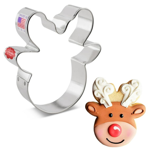 Ann Clark Reindeer Head Cookie Cutter 4", Made in USA
