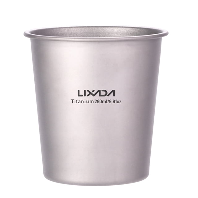 Taza de titanio Lixada 290ml Taza de cerveza de titanio ligera Taza de té de jugo para acampar al ai Lixada Taza de titanio
