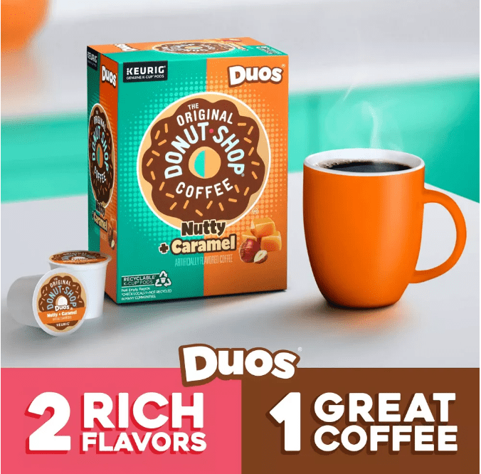 The Original Donut Shop Duos Nutty + Caramel Keurig Single-Serve K-Cup Pods, Medium Roast Coffee - 24ct