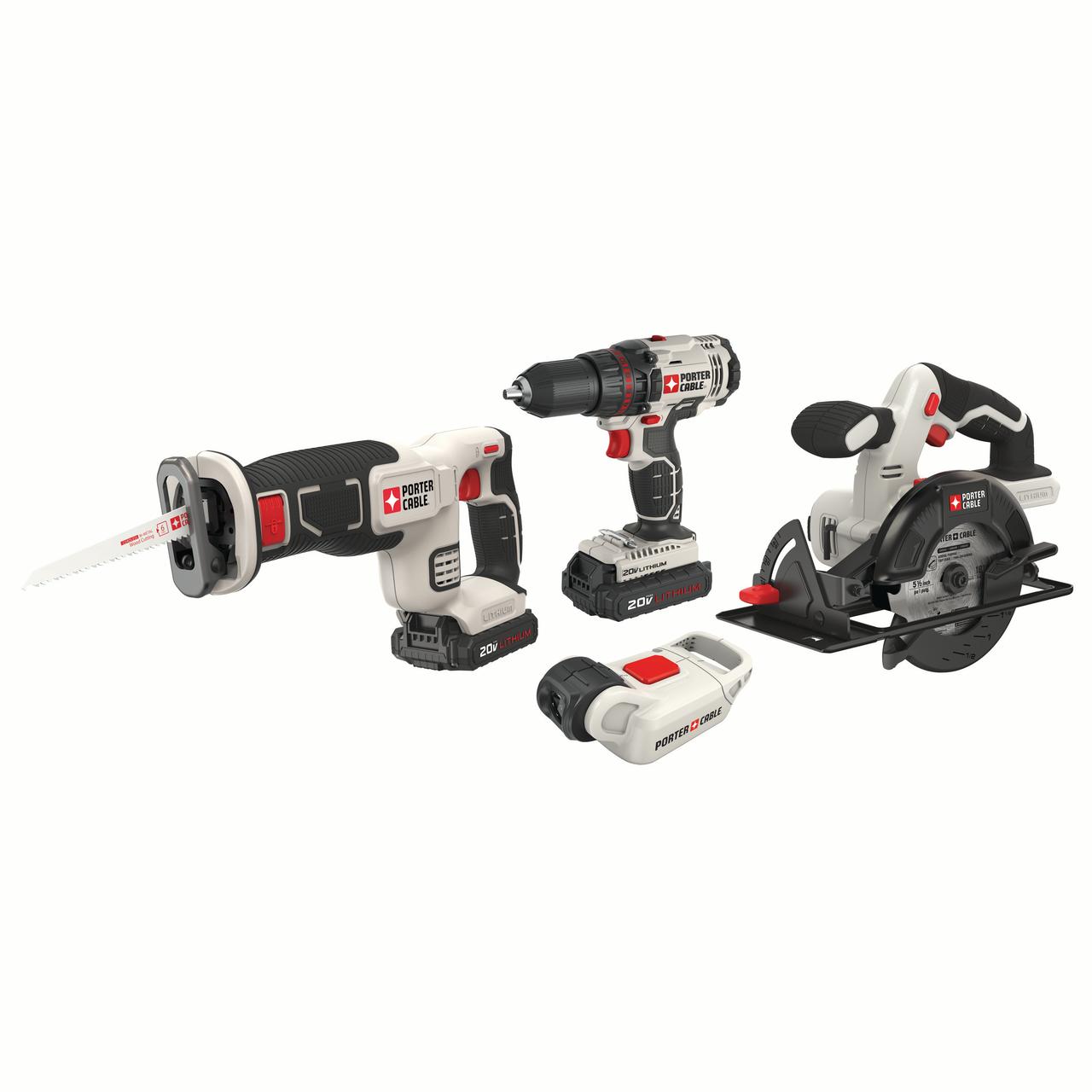 PORTER CABLE 20-Volt Max Lithium-Ion 4 Tool Combo Kit, PCCK616L4 - image 2 of 7