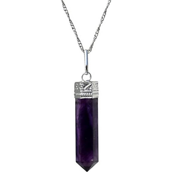 Amethyst Crystal Point Pendant Necklace
