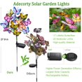 thumbnail image 3 of Luces solares para jardín, luces solares decorativas impermeables para exteriores, paquete de 2 nuevas y mejoradas con 44 luces LED y 34 mariposas solares, 3 of 5