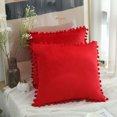 thumbnail image 4 of Funda de almohada sólida de terciopelo granular suave de 2 piezas, adecuada para sofá, dormitorio, coche, 18x18", 4 of 5