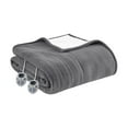 thumbnail image 4 of OLLIIX Serta Fleece to Sherpa Heated Electric Blanket, Full Size, Gray, Polyester Fabric, 4 of 8