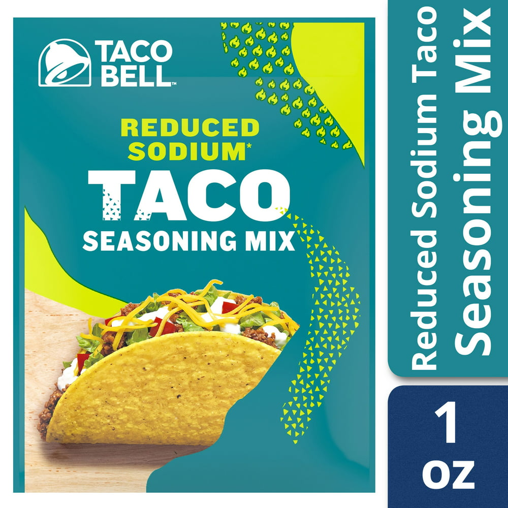 (6 Pack) Taco Bell Reduced Sodium Taco Seasoning Mix, 1 oz Envelope