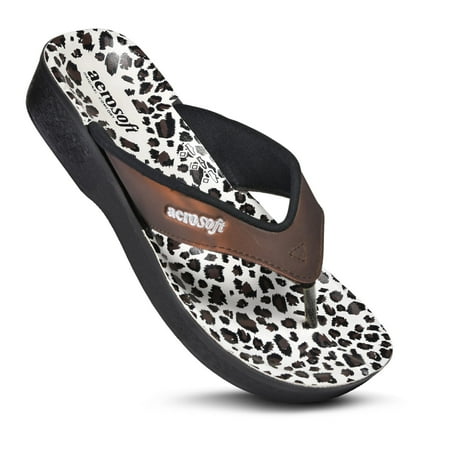 

Aerosoft Women s Leopard Comfortable Casual Thong Sandals