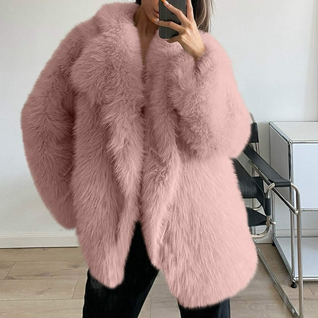LSLJS Manteau Chaud à Manches Longues pour Femmes Mode Faux Hauts