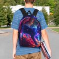 thumbnail image 4 of Lukts Cosmic Cat Psychedelic Journey Pattern 15 Inch Student Backpack, Waterproof Laptop Backpack with Adjustable Shoulder Straps, Lightweight Travel, Campus Backpack, Unisex, 4 of 6