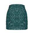 thumbnail image 6 of Lovskoo Women's Sequin Mini Skirt Sparkly High Waist Bodycon Party Side Split Short Glitter Skirts Green, 6 of 8