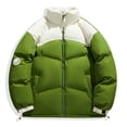 thumbnail image 2 of DUMUIELD Mens Down Jackets Fashion Color Block Ski Coat Winter Warm Jacket Thicken Waterproof Stand Collar Puffy Coat Army Green,XXXXL, 2 of 7