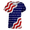 thumbnail image 4 of Lilgiuy Women's Plus Size Tops Independence Day Printed V-neck Blouse Pocket Short Sleeve Workwear T-shirt, 4 of 4