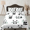 thumbnail image 1 of Panda y bambú funda nórdica niños, juego de cama completo, rey, reina, ropa de cama dormitorio,, 1 of 4