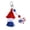 D, variant on USA Patriotic Tassel Keychain - Red White Blue Mini Cross/Heart Charm Set, Compact Size, Tassel Design for Bag Decor, 4th of July Gift & Daily Accessory