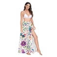 thumbnail image 2 of FORMRS Womens Long Sarong Beach Wrap Semi-Sheer Bikini Skirt Bathing Swimsuit Cover Up, Purple Cartoon Animals, 2 of 7