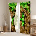 thumbnail image 3 of Manfei Kids Teens Personalized Initial Letter H Black Out Curtains,Brown Green Curtains Pack of 2 (42x63 Each),Construction Game Bedroom Curtains,Breathable Home Decor, 3 of 6