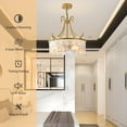 thumbnail image 3 of Garwarm 20" Gold Crystal Fandelier Ceiling Fan with Light and Remote, 6-Speed Reversible Caged Chandelier Fan with Adjustable Chain for Girls Bedroom Nursery, 3 of 21