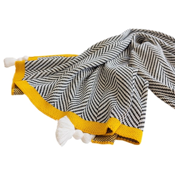 Fzaqwen Knitted Throw Blanket Comforting Modern Warm Nordic Summer Throw Blanket Striped