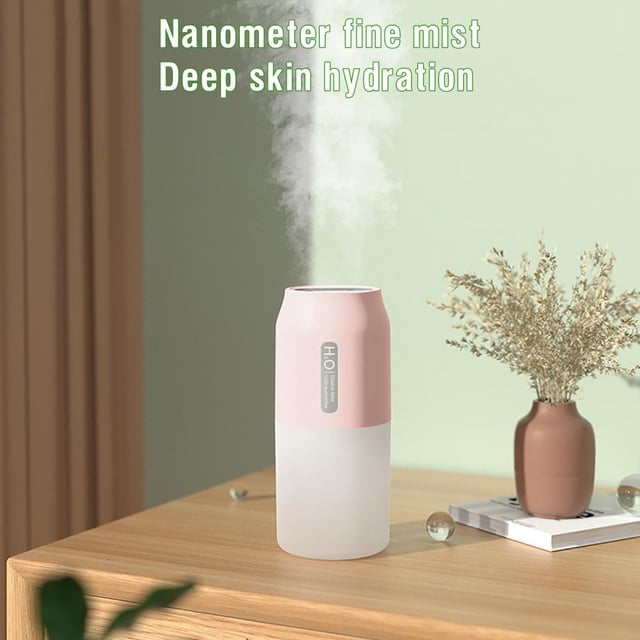 Feltree Wireless USB Portable Humidifier with Aromatherapy Diffuser, Dual Spray Desktop Personal Air Moisturizer for Bedroom Office Car, 2000mAh Auto Shut-Off Essential Oil Use