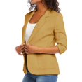 thumbnail image 4 of Uooqdmx Blazers for Women Suits Lightweight Business Casual Linen Jackets Plus Size Work One Button Suit Jackets with Pocket Blazers for Women Business Casual Yellow 2XL, 4 of 9