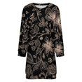 thumbnail image 5 of Elegant Floral Black Background Design Women Elegant Long Sleeve Warm Dress Autumn Winter Sweater Dress Casual Pullover Mini Dresses, 5 of 7
