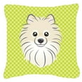 thumbnail image 3 of Carolines Treasures Checkerboard Pink Pomeranian Canvas Fabric Decorative Pillow 18H x18W multicolor, 3 of 3