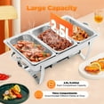 thumbnail image 4 of 3 Pan Chafer Chafing Dish Sets Stainless Catering Food Warmer 2.5L/0.66Gal *3, 4 of 13