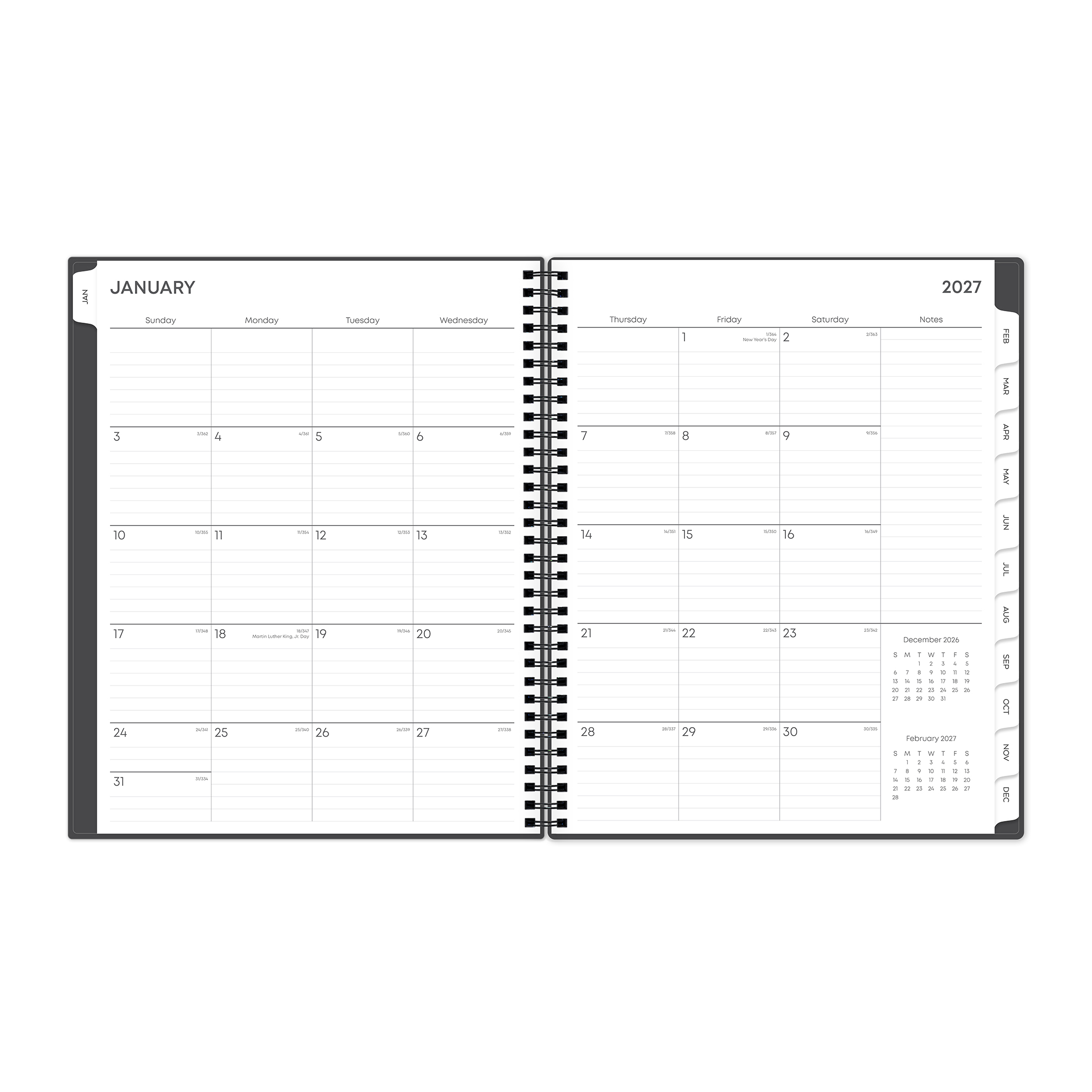 Blue Sky Monthly Weekly Planner, Charcoal photo 5
